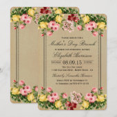 Elegant  Floral Moederdag Brunch Kaart (Voorkant / Achterkant)