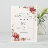 Elegant Floral Moederdag Brunch Uitnodiging (Staand voorkant)
