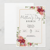 Elegant Floral Moederdag Brunch Uitnodiging (Voorkant / Achterkant)