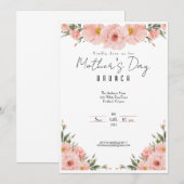 Elegant Floral Moederdag Brunch Uitnodiging (Voorkant / Achterkant)
