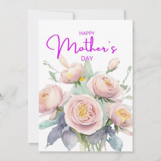 Elegant Floral Moederdag Card Kaart (Voorkant)