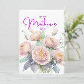 Elegant Floral Moederdag Card Kaart (Staand voorkant)
