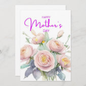 Elegant Floral Moederdag Card Kaart (Voorkant / Achterkant)