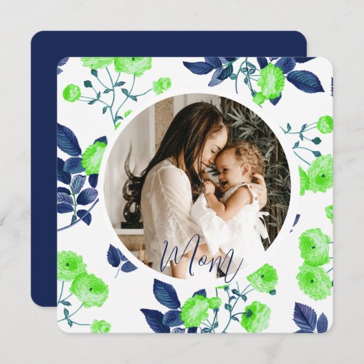 Elegant Floral Moederdag Kaart (Voorkant / Achterkant)