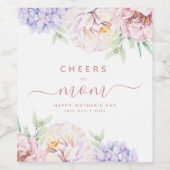 Elegant Floral Moederdag Personalized Wine Labs Wijn Etiket (Enkel label)