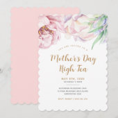 Elegant Floral Moederdag Uitnodiging (Voorkant / Achterkant)