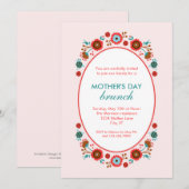 Elegant Floral Moederdag Uitnodiging (Voorkant / Achterkant)