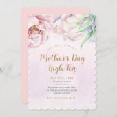 Elegant Floral Moederdag Uitnodiging (Voorkant / Achterkant)