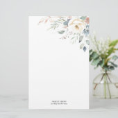 Elegant Floral Monogram briefpapier (Staand voorkant)