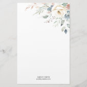 Elegant Floral Monogram briefpapier (Voorkant)