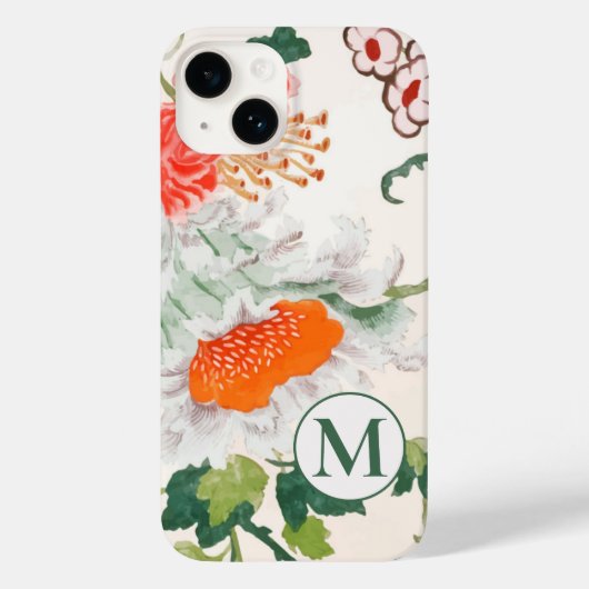 Elegant Floral Monogram Case-Mate iPhone Case (Achterkant)