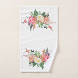 Elegant Floral Monogram Chic kleurful Bad Handdoek
