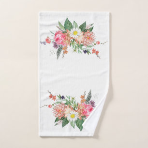 Elegant Floral Monogram Chic kleurful Bad Handdoek