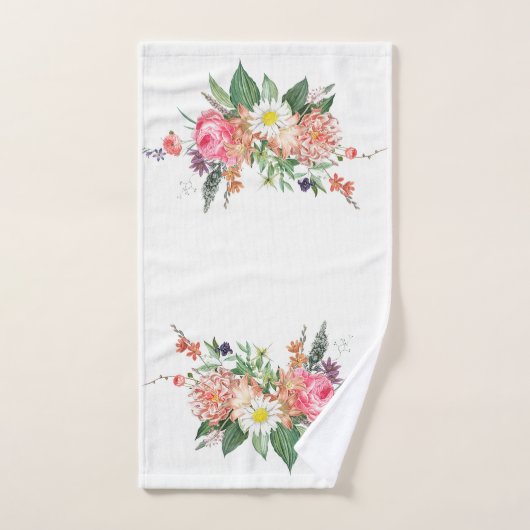 Elegant Floral Monogram Chic kleurful Bad Handdoek (Handdoek)