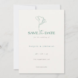 Elegant Floral Monogram Emerald Wedding Save The Date