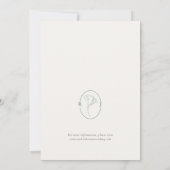 Elegant Floral Monogram Emerald Wedding Save The Date (Achterkant)