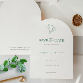 Elegant Floral Monogram Emerald Wedding Save The Date