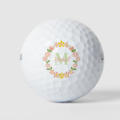 Elegant Floral Monogram Golfballen (Voorkant)