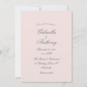 Elegant Floral Monogram Initiaal Roze bruiloft Kaart (Achterkant)