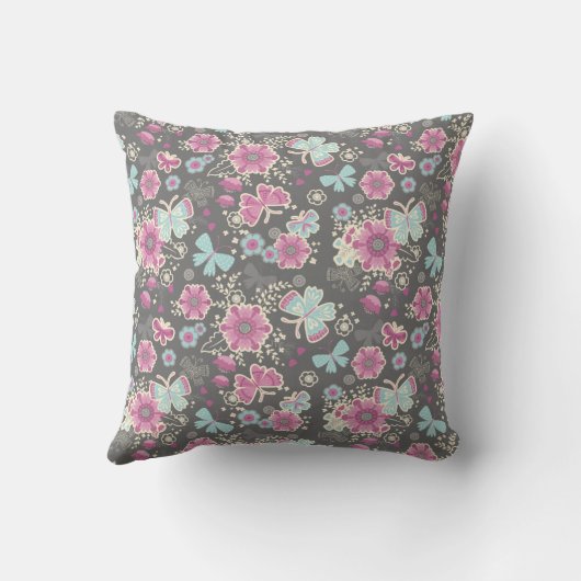 Elegant Floral Monogram Kussen (Achterkant)