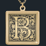 Elegant Floral Monogram Letter B Goud Vergulden Ketting<br><div class="desc">Koel monster B voor een monogram elegant zwenkend,  naar grootte. Gelieve te verzoeken om om het even welke kleur u en om het even welke brief houdt van.</div>