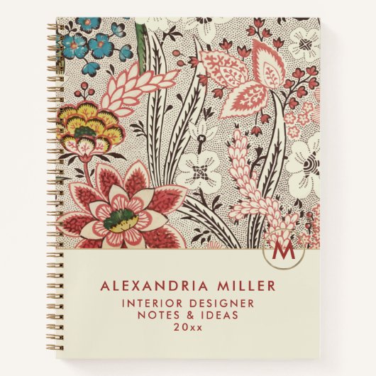 Elegant Floral Monogram Notitieboek (Voorkant)