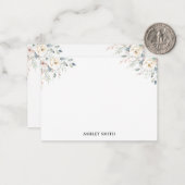 Elegant Floral Monogram Notitiekaartje (Voorkant / Achterkant in situ)