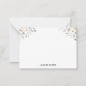 Elegant Floral Monogram Notitiekaartje (Voorkant)