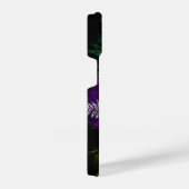 Elegant Floral Monogram Peacock Feather Glitter iPhone Hoesje (Rechterkant)