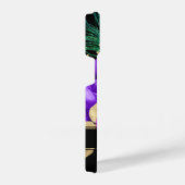 Elegant Floral Monogram Peacock Feather Glitter iPhone Hoesje (Rechterkant)