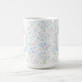 Elegant Floral Monogram Personalized Mug Koffiemok (Center)