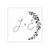 Elegant Floral Monogram Rubber Stempel (Afrduk)