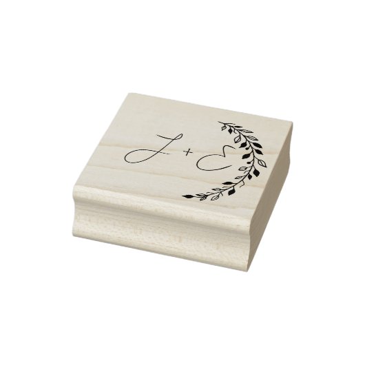 Elegant Floral Monogram Rubber Stempel (Stempel)
