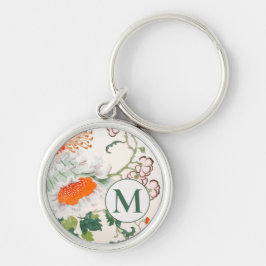 Elegant Floral Monogram Sleutelhanger