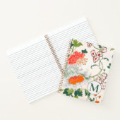 Elegant Floral Monogram Spiral Notitieboek (Binnen)