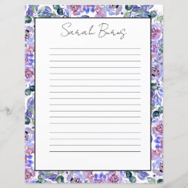 Elegant Floral Monogram Stationery Paper