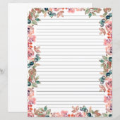 Elegant Floral Monogram Stationery Paper (Voorkant / Achterkant)