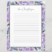 Elegant Floral Monogram Stationery Paper (Voorkant)