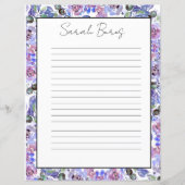 Elegant Floral Monogram Stationery Paper (Voorkant)