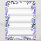 Elegant Floral Monogram Stationery Paper (Voorkant)