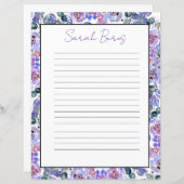 Elegant Floral Monogram Stationery Paper (Voorkant / Achterkant)