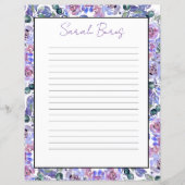 Elegant Floral Monogram Stationery Paper (Voorkant)