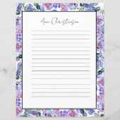 Elegant Floral Monogram Stationery Paper (Voorkant)