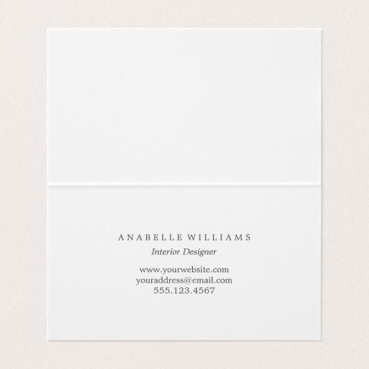 Elegant Floral Monogram Visitekaartje (Binnenkant ongevouwen)