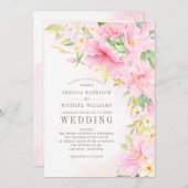 Elegant Floral Monogram Waterverf Botanische Roze Kaart (Voorkant / Achterkant)