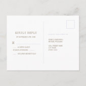 Elegant Floral Monogram Waterverf Roze Gold RSVP Briefkaart (Achterkant)