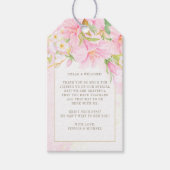 Elegant Floral Monogram Waterverf Weddenschap Welk Cadeaulabel (Voorkant)