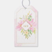 Elegant Floral Monogram Waterverf Weddenschap Welk Cadeaulabel (Achterkant)