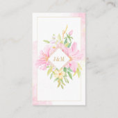 Elegant Floral Monogram Weddenschap Informatiekaartje (Achterkant)