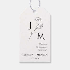 Elegant Floral Monogram Wedding Cadeaulabel